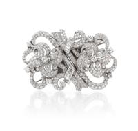 A Pair of Platinum and Diamond Dressclips, 23.90 dwts.