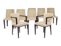 A Set of Eight Art Deco Mahogany Dining Chairs