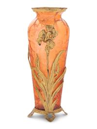 A French Gilt Metal Mounted Glass Vase