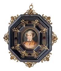 An Italian Renaissance Revival Ebonized Fruitwood, Gilt Metal and Cabochon Stone-Inset Picture Frame