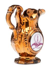 A Staffordshire Transfer-Printed Copper Lustre 'William Henry Harrison' Cream Pitcher