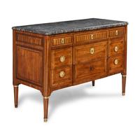 A Louis XVI Tulipwood, Marquetry and Ormolu-Mounted Commode