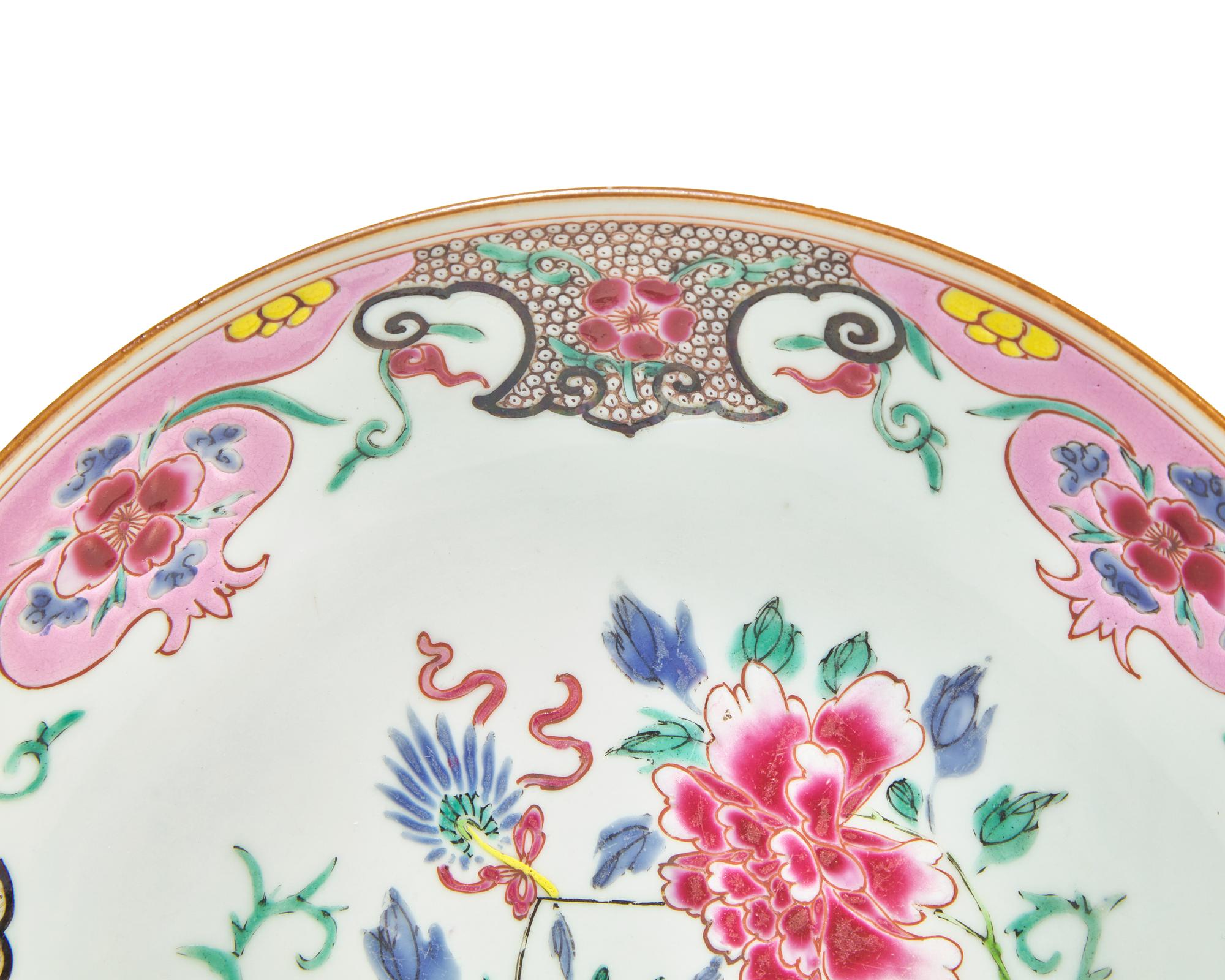 A Pair Of Chinese Export Famille Rose Deep Dishes