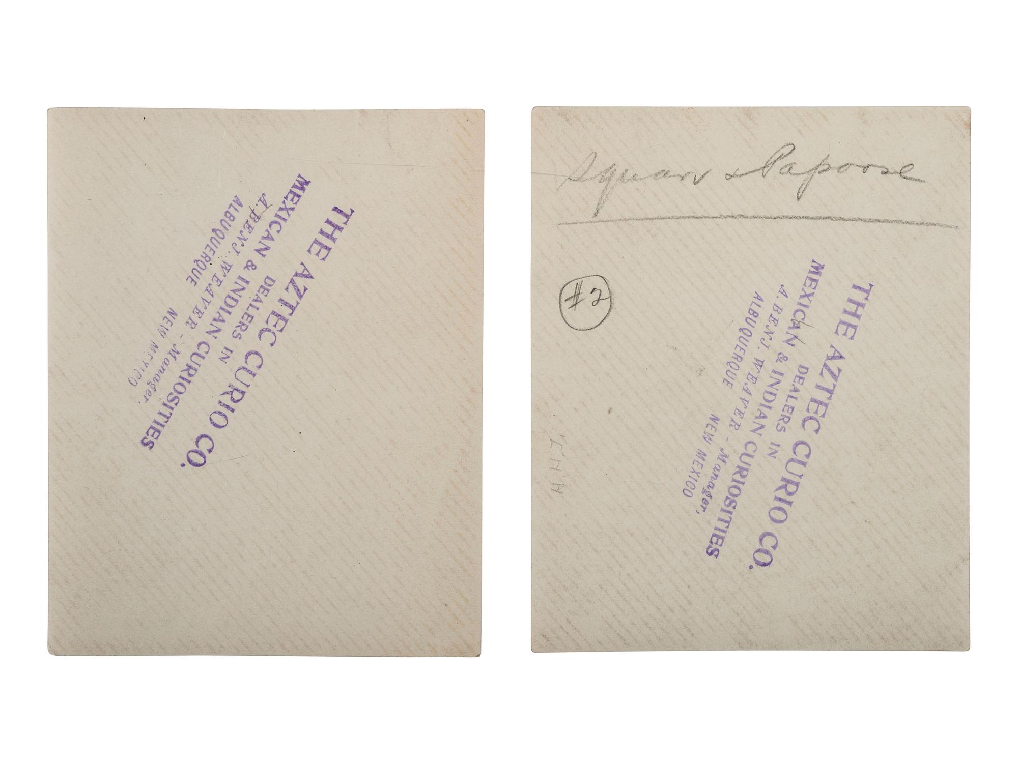 [NATIVE AMERICANS]. Five photographs of Southwestern Indians, incl. 3 views of Apache Indians by D.A. Markey.