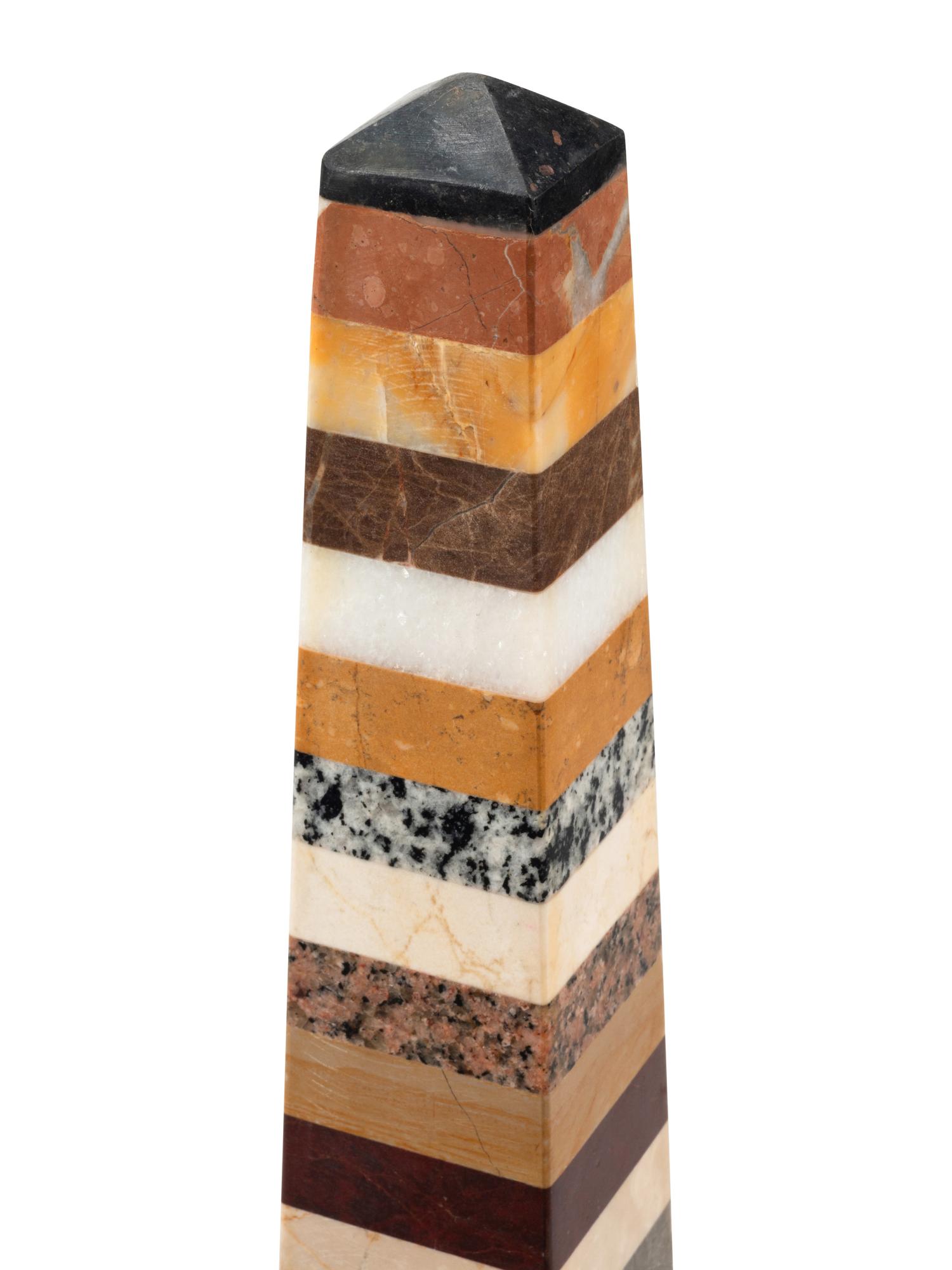 A Pair of Large Specimen Marble Obelisks