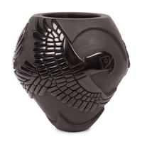 Blackware Pottery Jar, with Eagle and Parrot