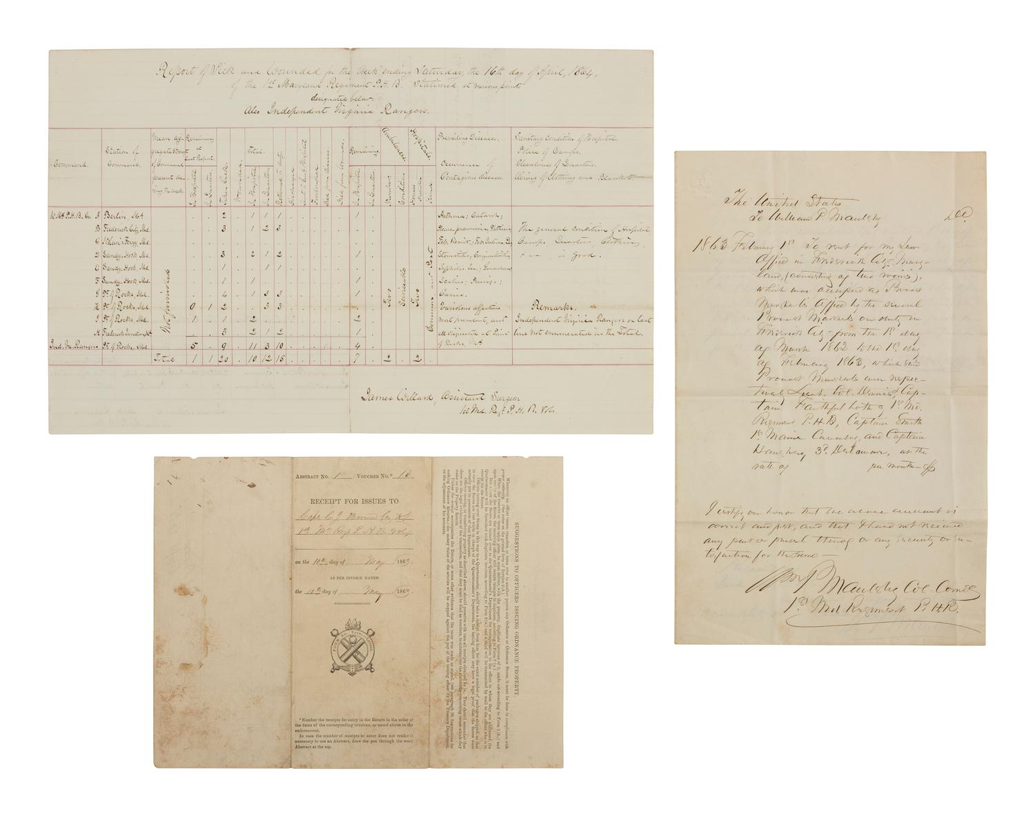 [CIVIL WAR] -- [MARYLAND]. Archive related to the 1st Maryland Infantry Regiment, Potomac Home Brigade, 1861-1864.