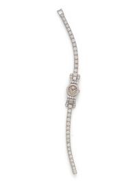 JAEGER-LECOULTRE, PLATINUM AND DIAMOND WATCH