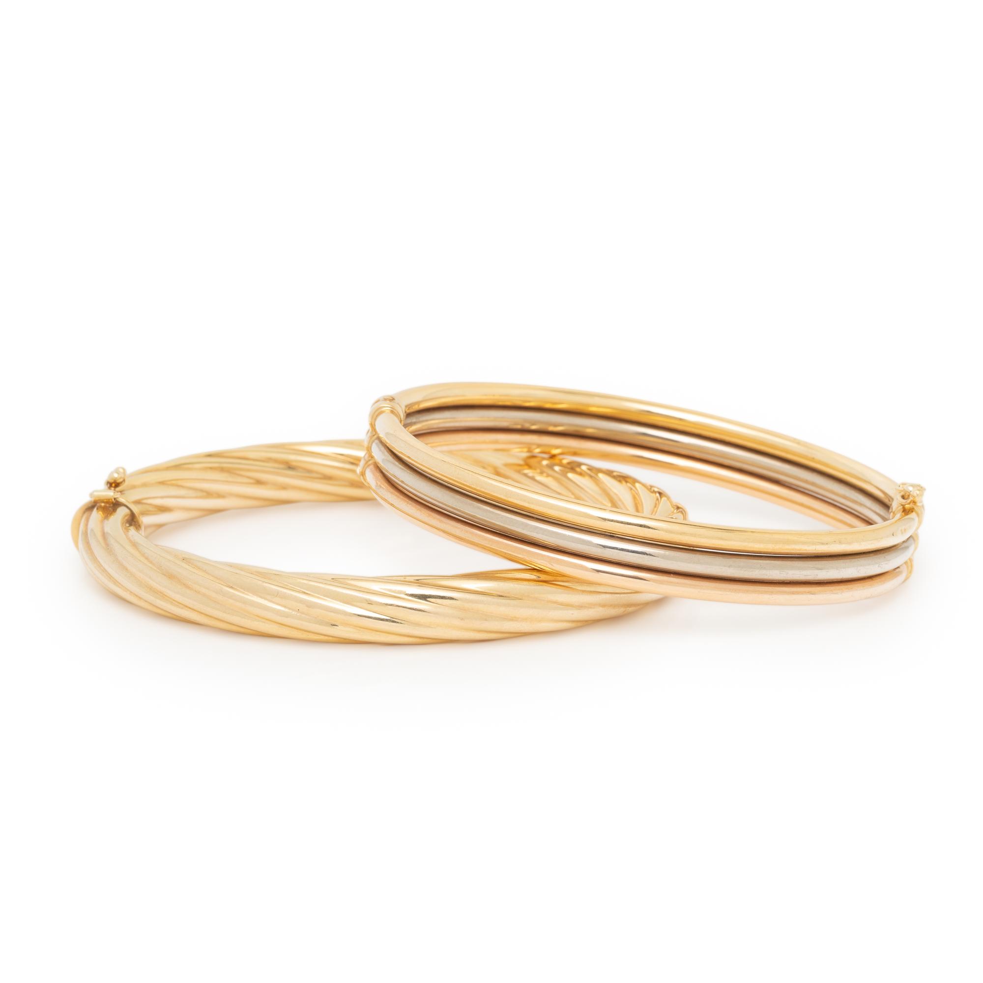 Two Gold Bangle Bracelets