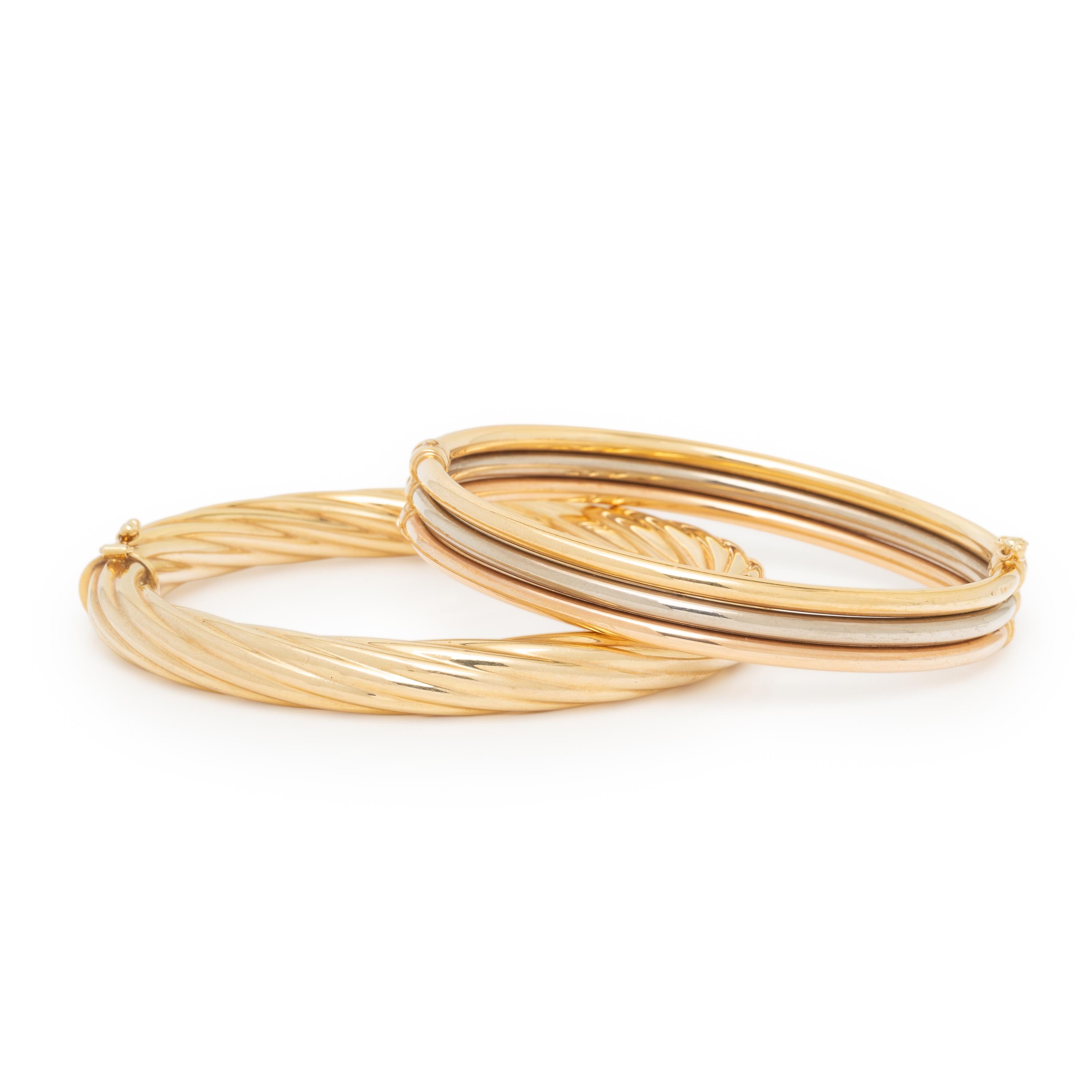 Two Gold Bangle Bracelets