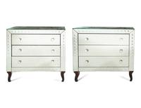 A Pair of Contemporary Mirrored Commodes