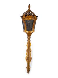 A Venetian Style Gilt Metal Wall Mounted Lantern — 20TH CENTURY