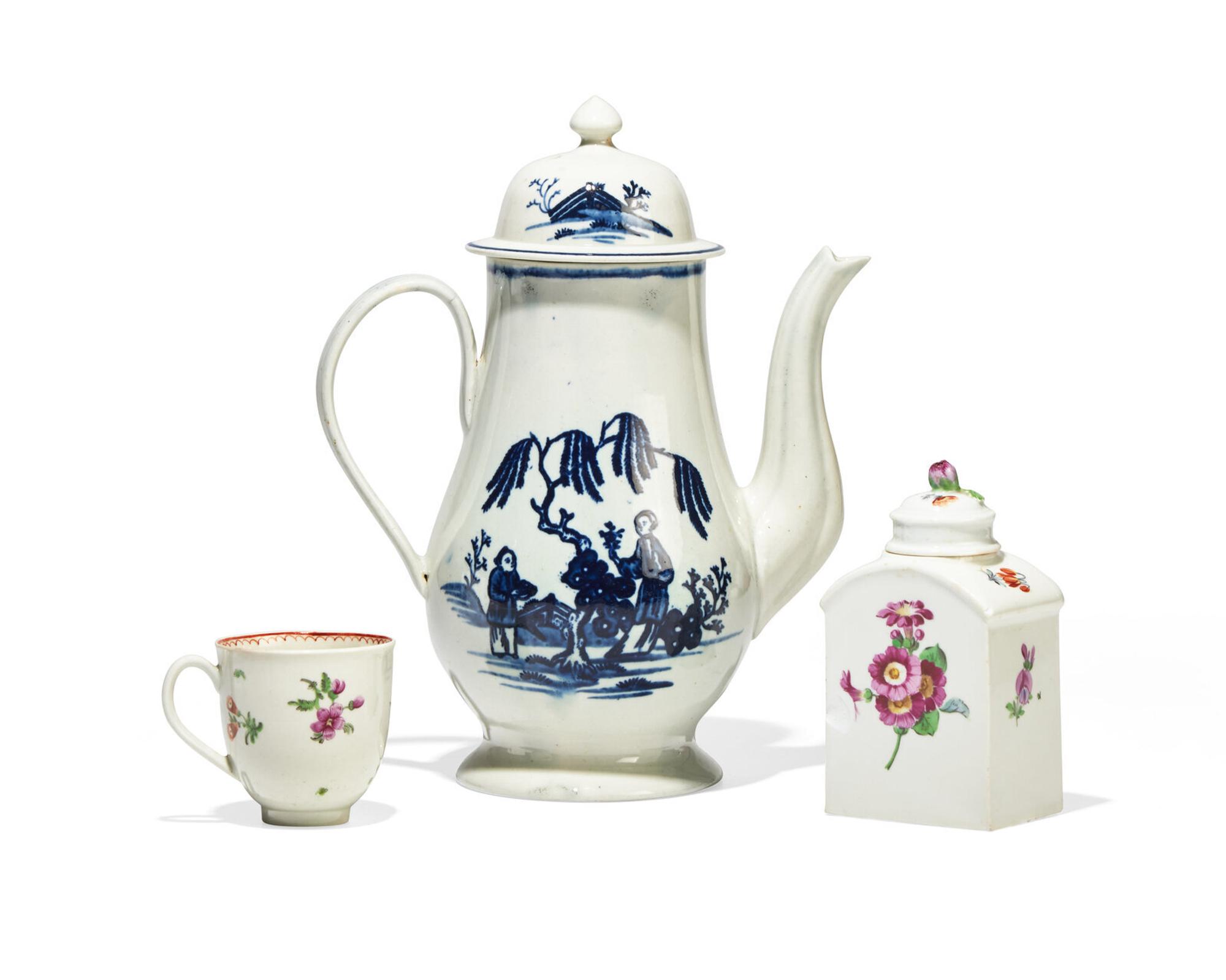 A Group of English Soft-Paste and German Hard-Paste Porcelain Table Articles