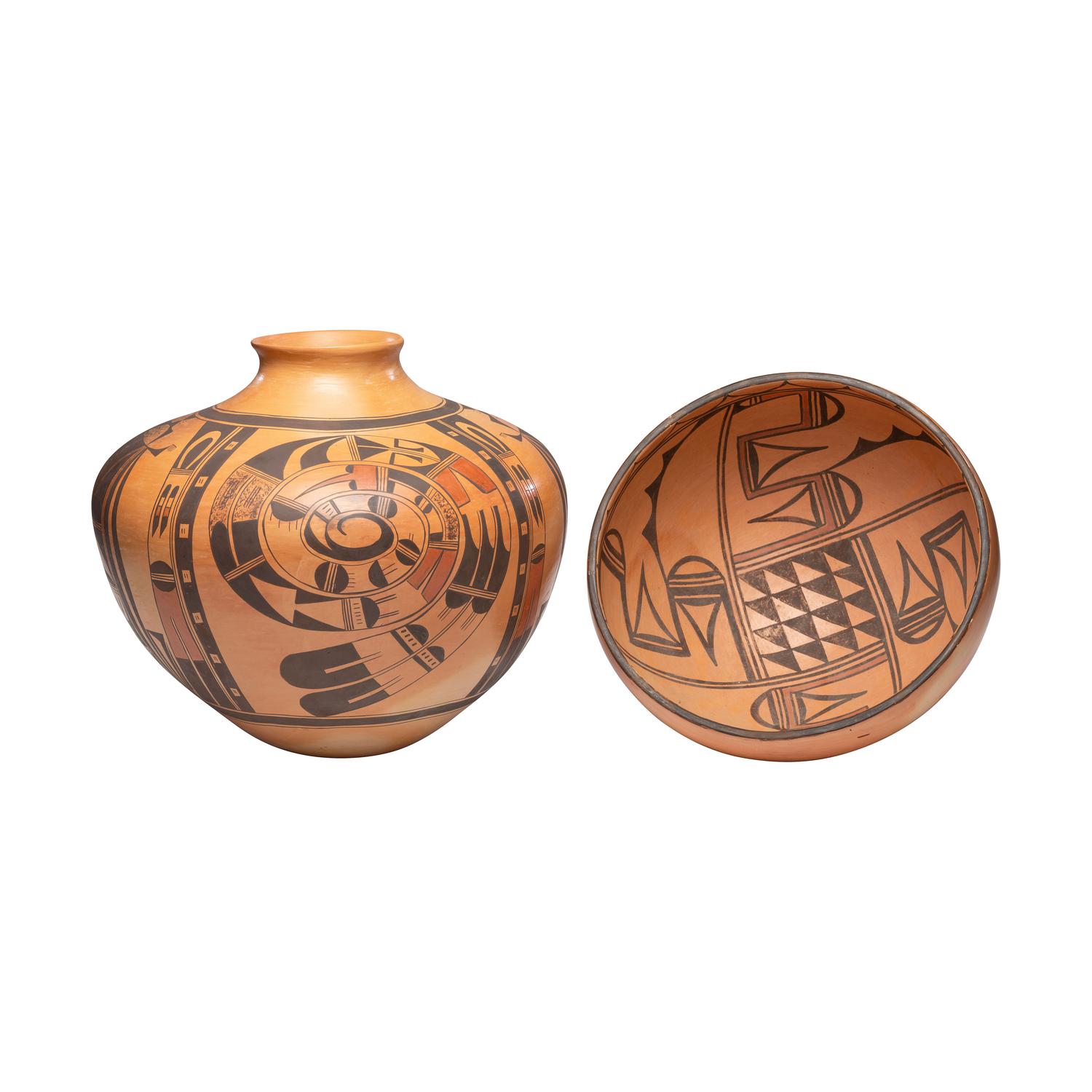 Large Hopi Pottery Bowl and Jar