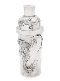 A Chinese Silver 'Dragon' Cocktail Shaker