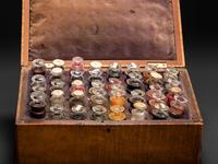 A Victorian Maple Artist's Box with Contents