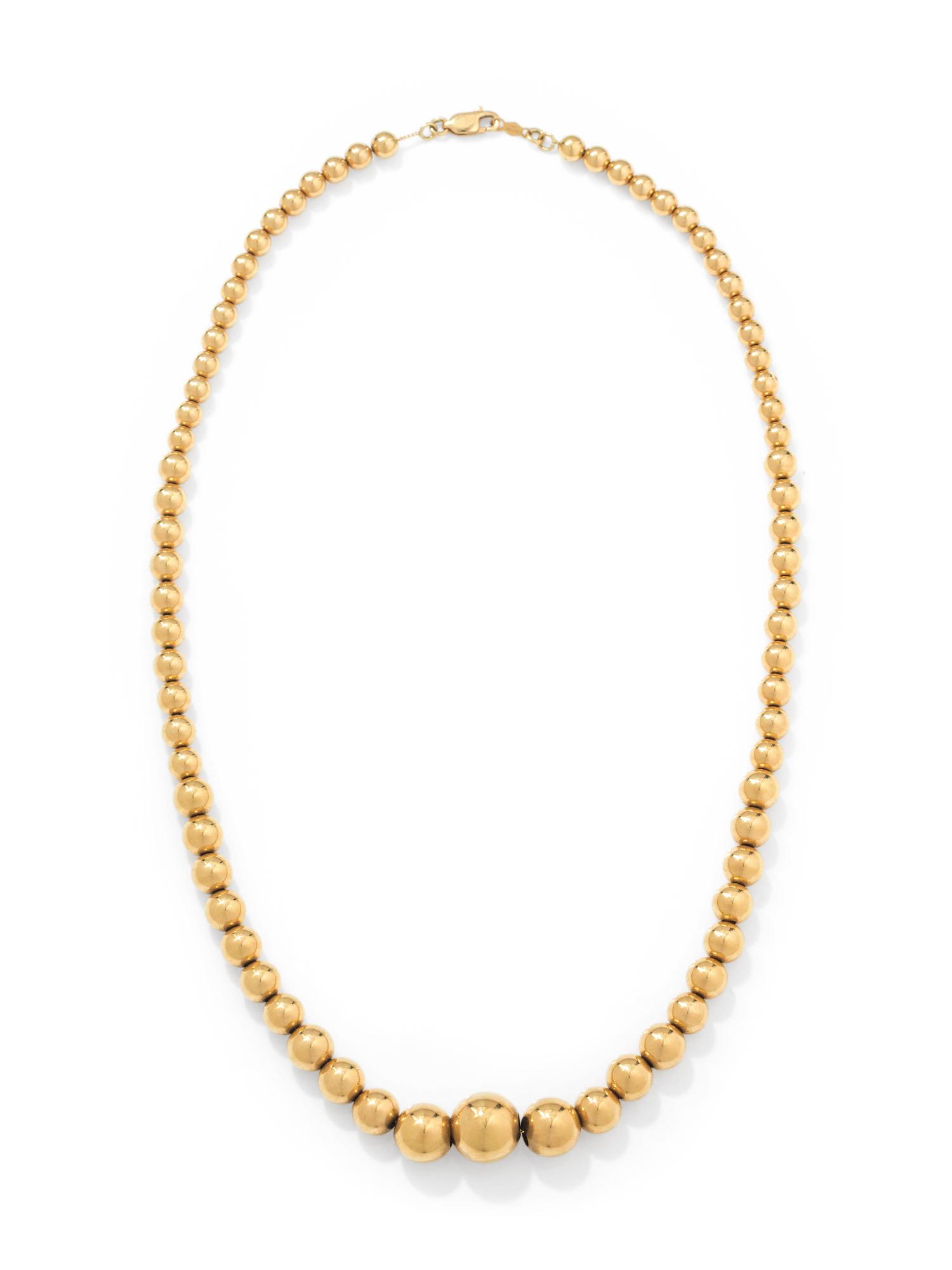YELLOW GOLD BEAD NECKLACE