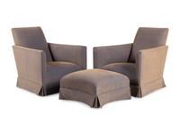 A Pair of Donghia Lounge Chairs and Ottoman