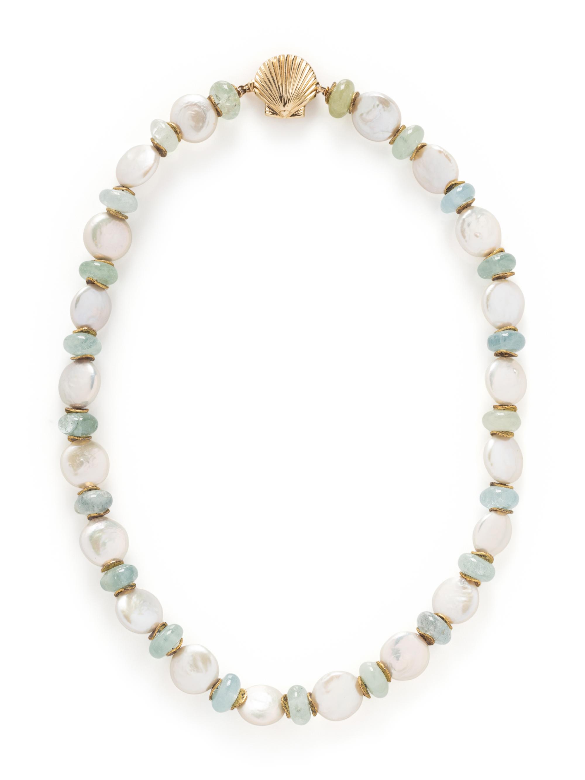 COLLECTION OF AQUAMARINE AND CULTURED PEARL JEWELRY
