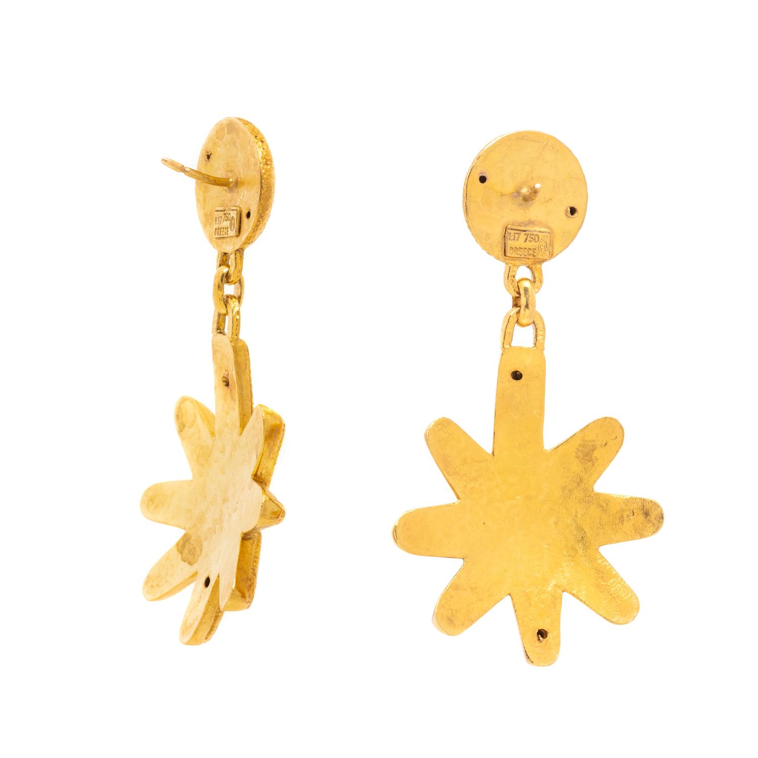 LALAOUNIS, YELLOW GOLD EARRINGS