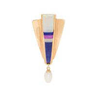 YELLOW GOLD AND MULTIGEM INLAY SET