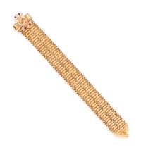 BICOLOR GOLD, AMETHYST AND COLORLESS SAPPHIRE BRACELET