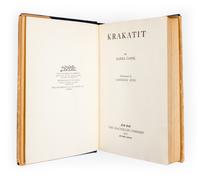 CAPEK, KAREL. Krakatit. New York, 1925.
