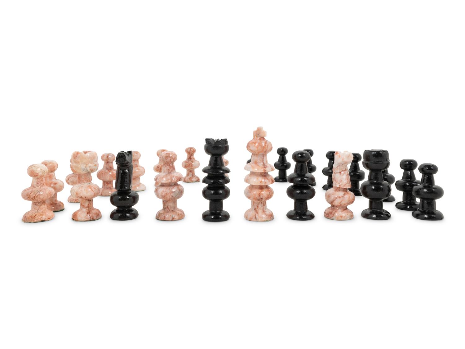 A Set of Stone Chess Pieces