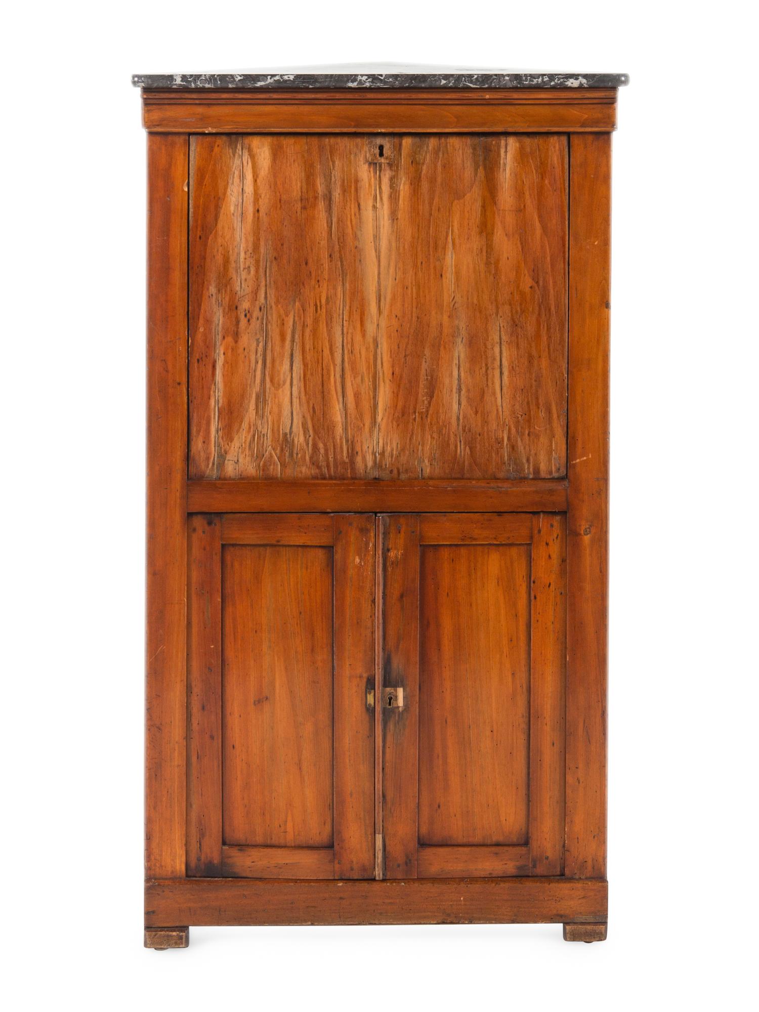 A Continental Fruitwood Corner Secrétaire à Abattant