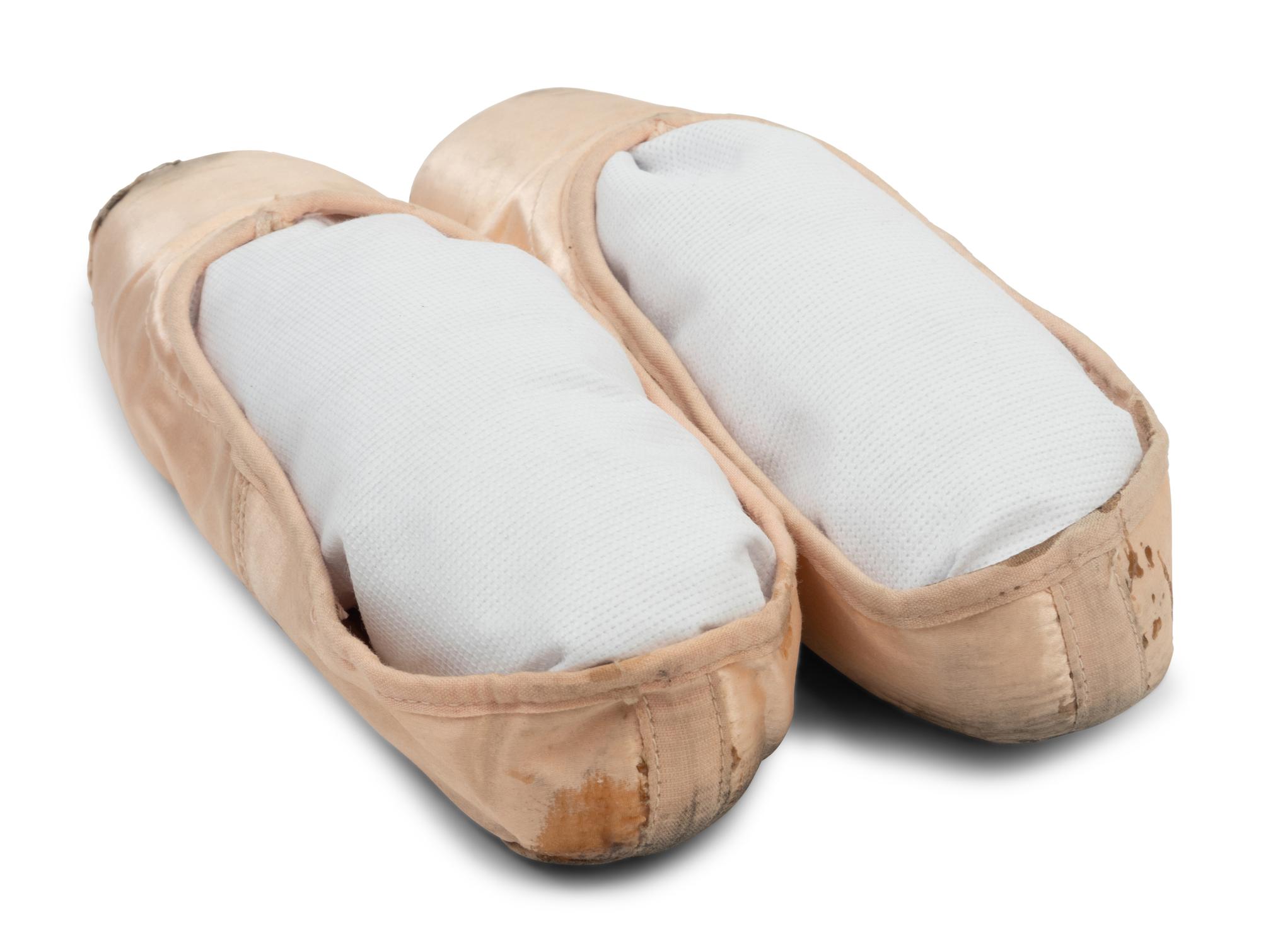 Collection of Margot Fonteyn Items: A Pair of Pointe Shoes, Two Head Pieces, Two Photographic Prints, 1960s