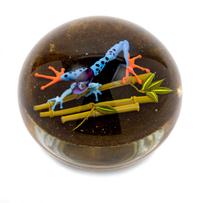 Jim D'Onofrio, (American, 20th Century), Paperweight with Frog Motif