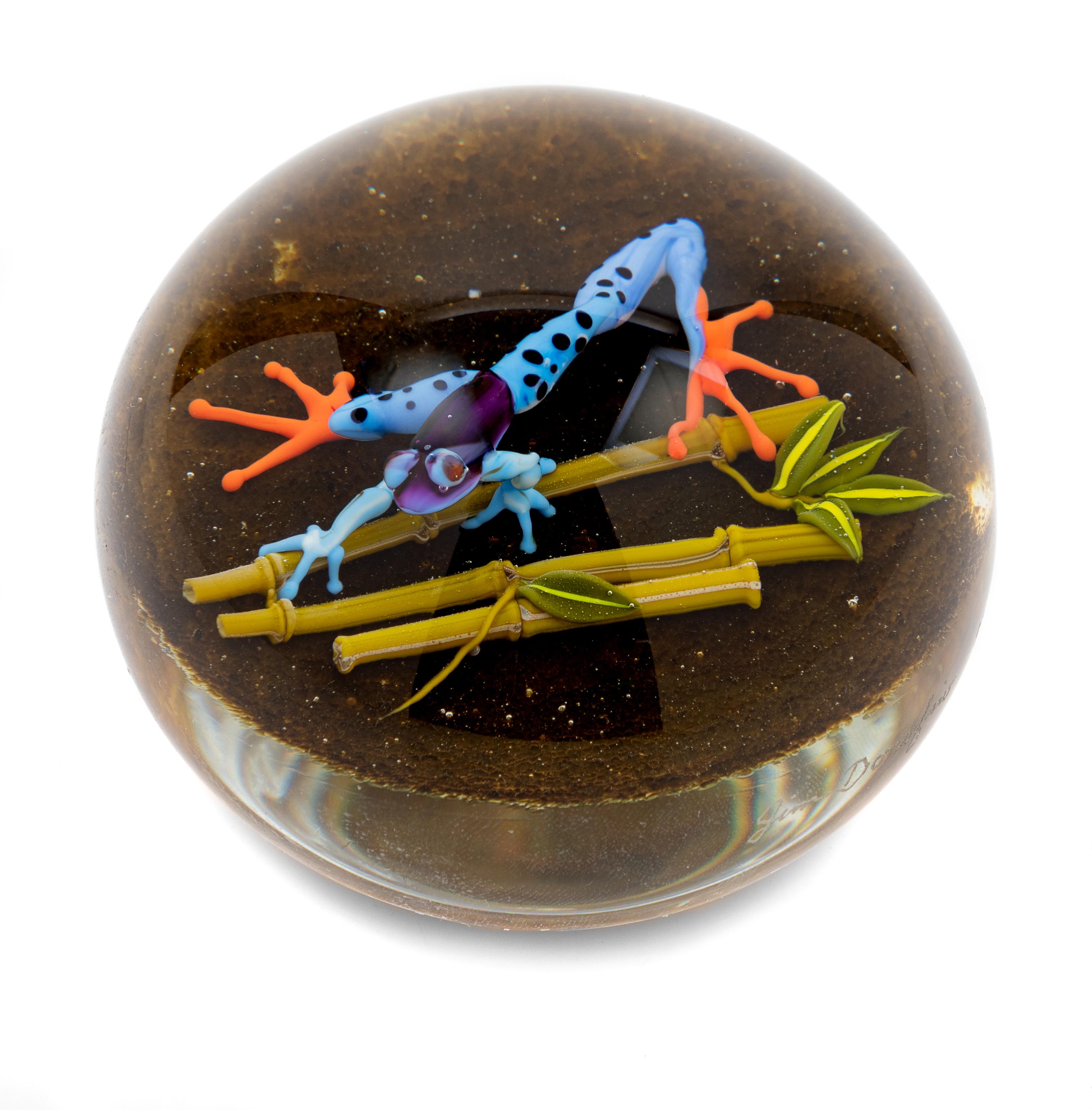 Jim D'Onofrio, (American, 20th Century), Paperweight with Frog Motif