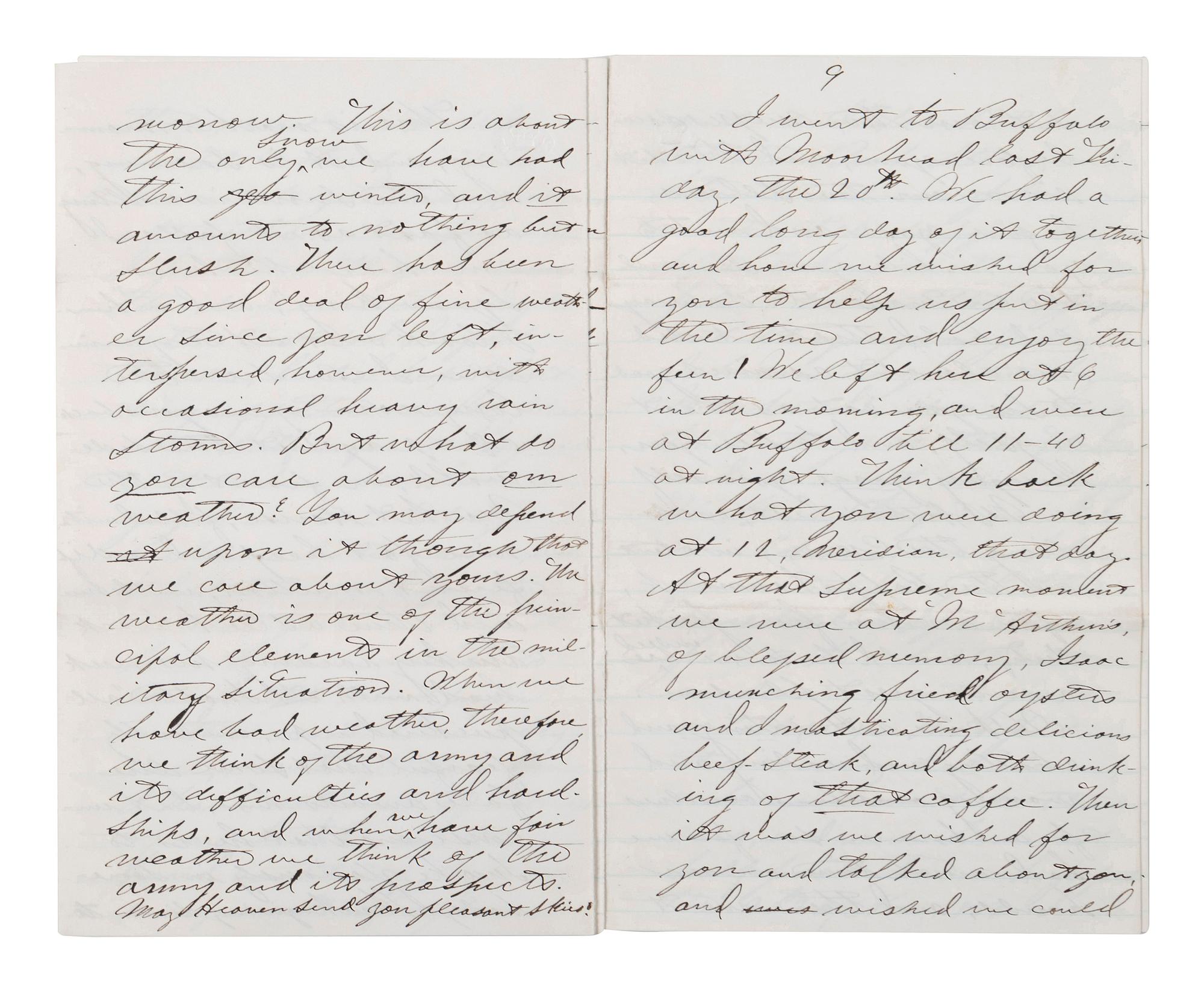 [CIVIL WAR]. Military preparations against a rebel attack by way of Canada and Lake Erie described in 18 pp. letter to Lt. Col. McCreary of the 145th Pennsylvania.