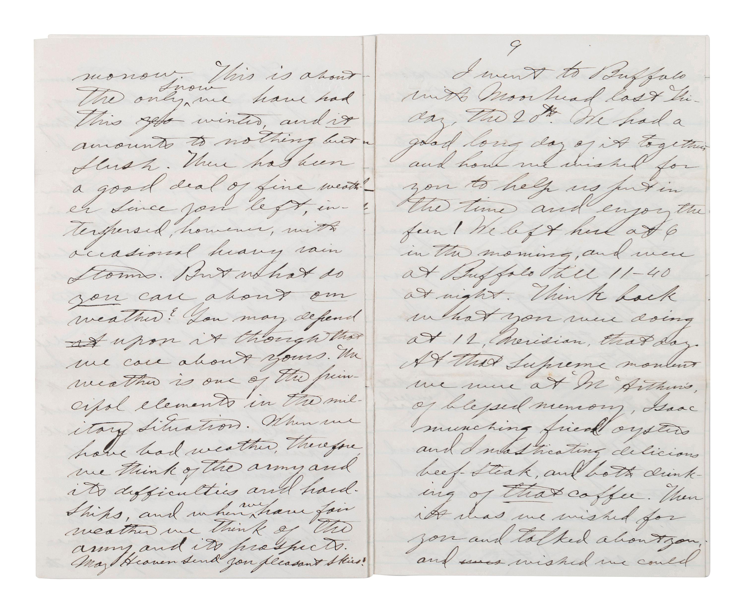 [CIVIL WAR]. Military preparations against a rebel attack by way of Canada and Lake Erie described in 18 pp. letter to Lt. Col. McCreary of the 145th Pennsylvania.