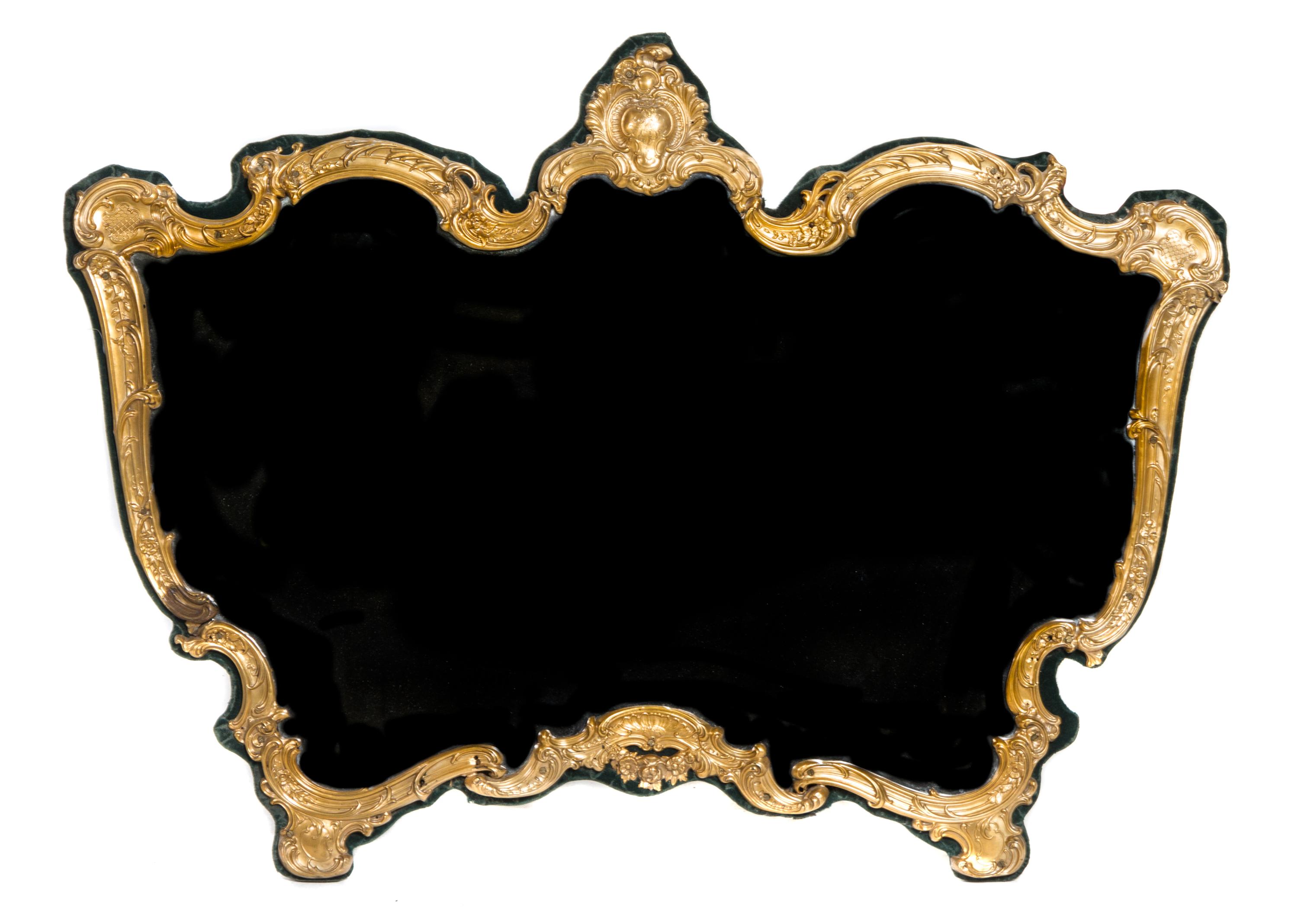 A Rococo Style Gilt Metal Mounted Mirror Height 26 x width 36 inches. — 19TH CENTURY