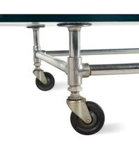 A Glass-Topped Steel Low Table