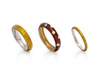HIDALGO, GOLD AND ENAMEL STACKING BANDS