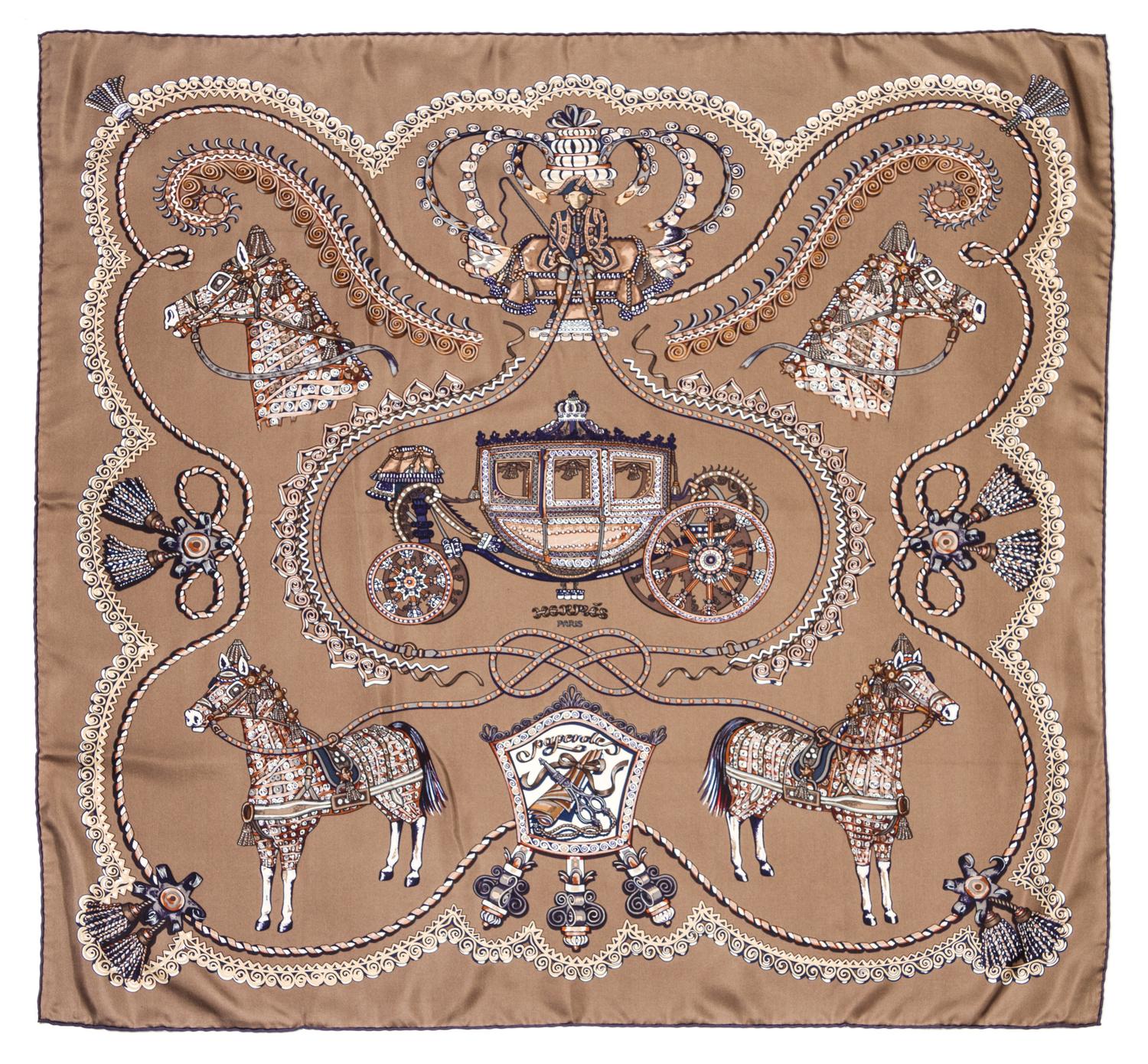 An Hermes Silk Scarf, 35 x 35 inches.
