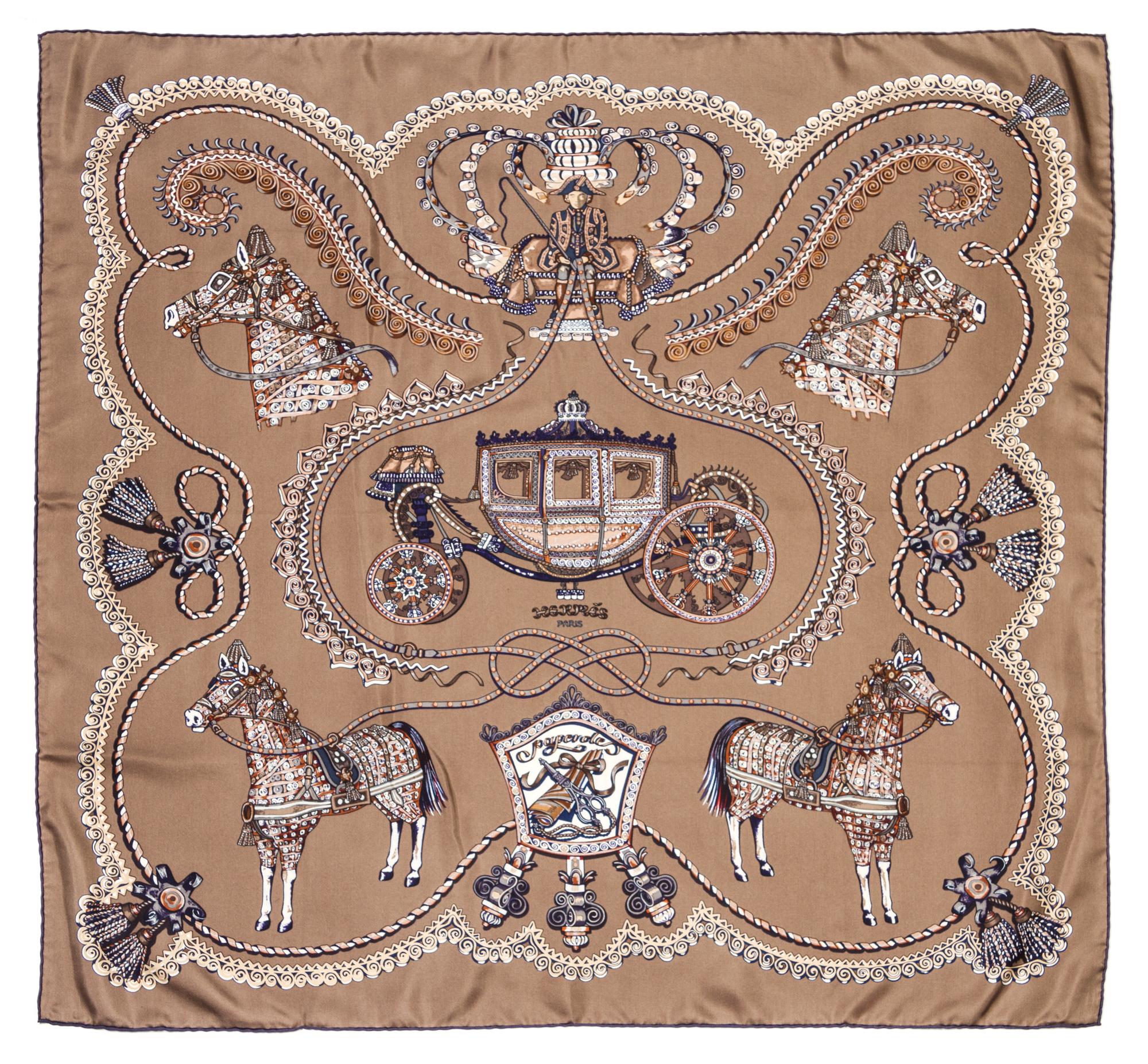 An Hermes Silk Scarf, 35 x 35 inches.