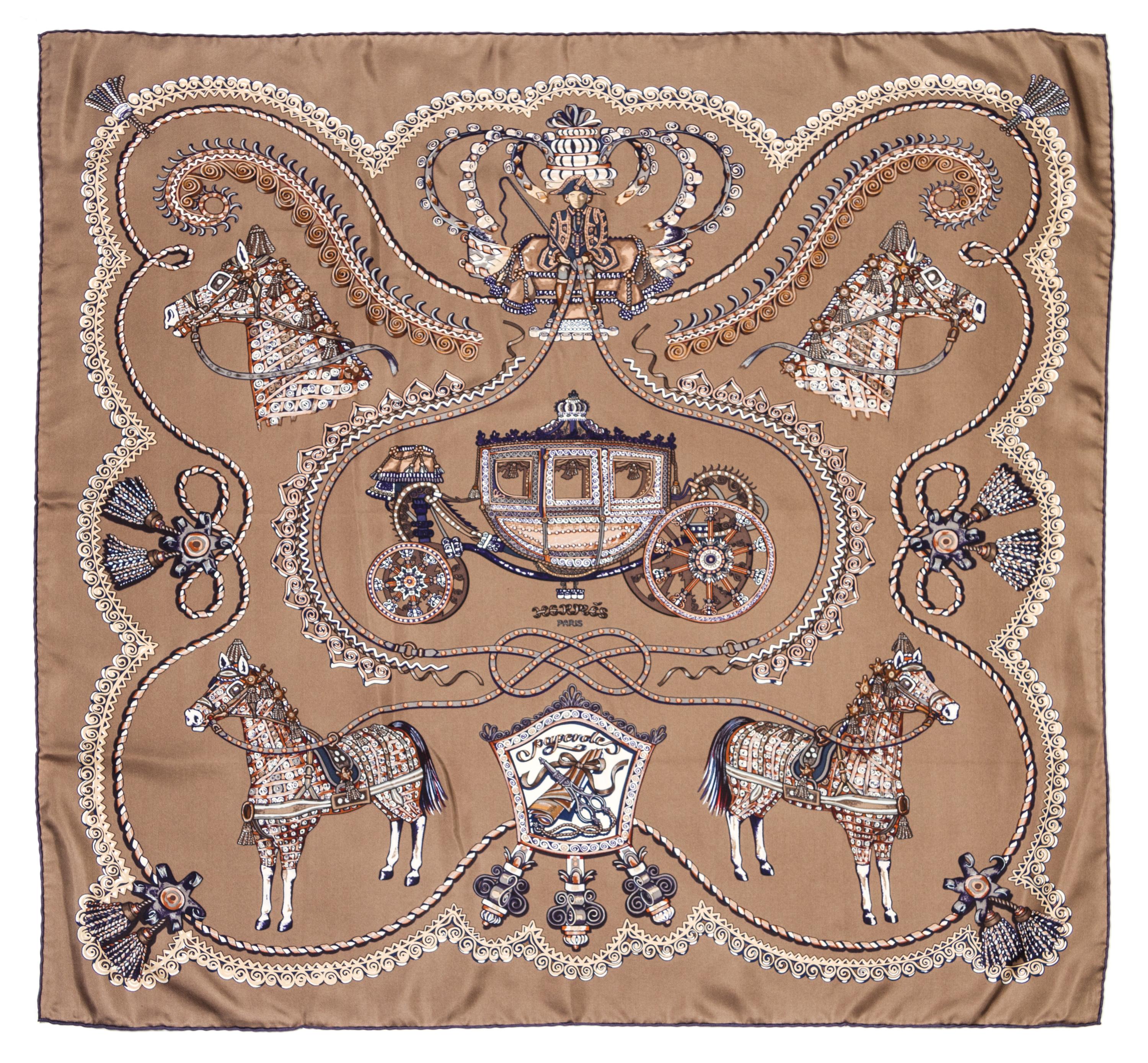 An Hermes Silk Scarf, 35 x 35 inches.