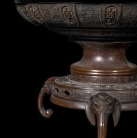 Two Japanese Mixed Metal Flower Pots, Usubata