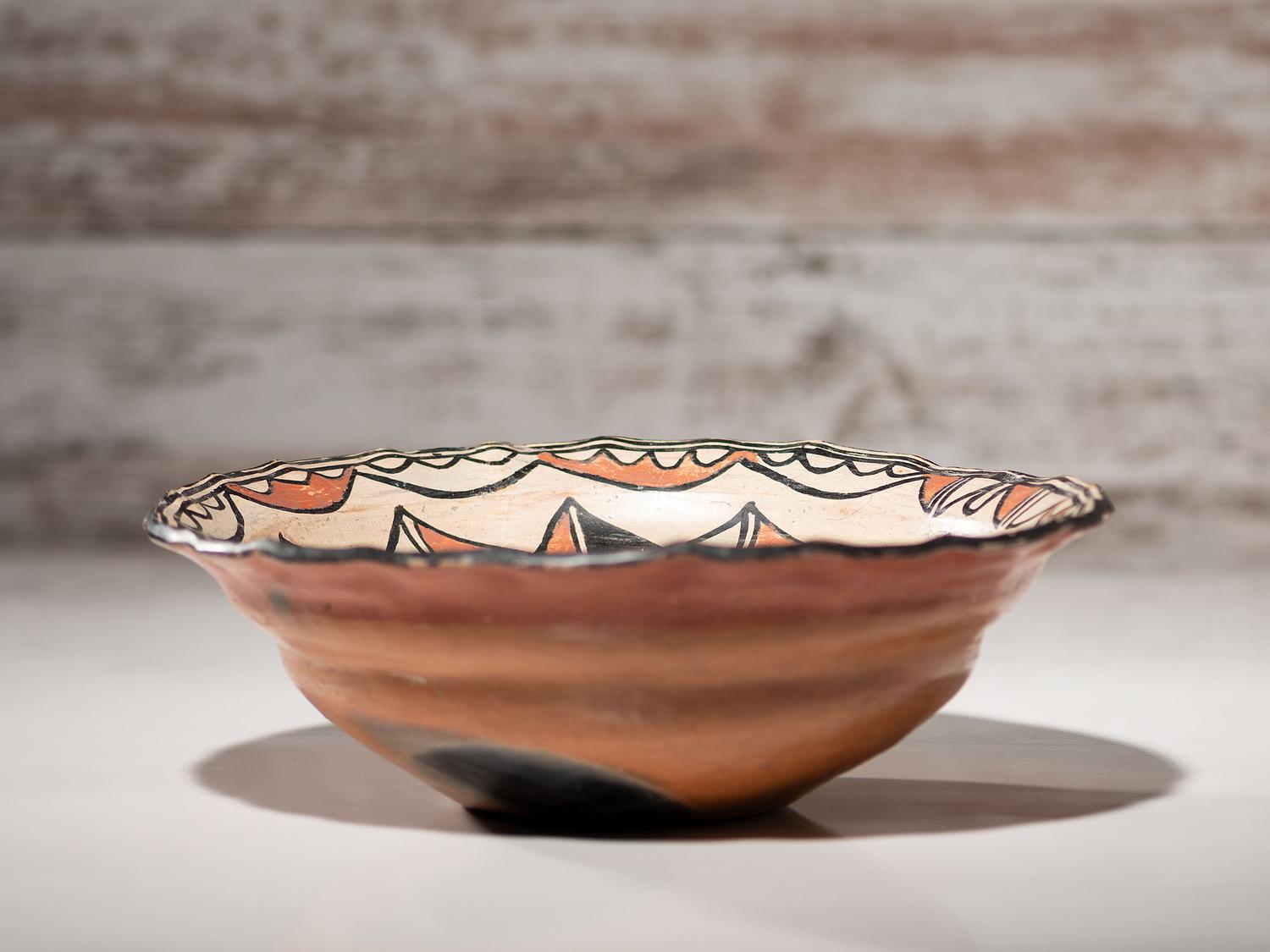 San Ildefonso Polychrome Pottery Bowl