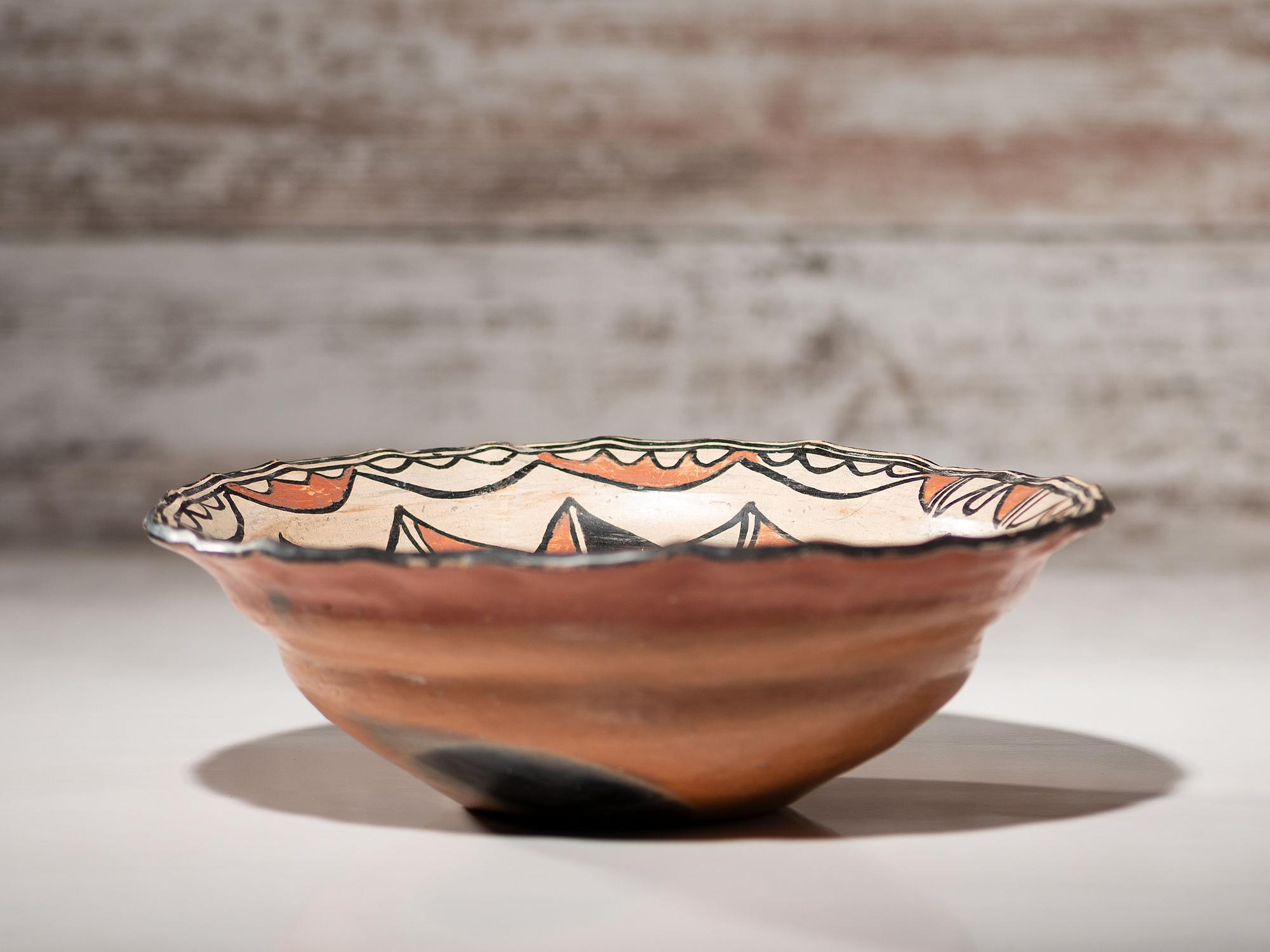 San Ildefonso Polychrome Pottery Bowl