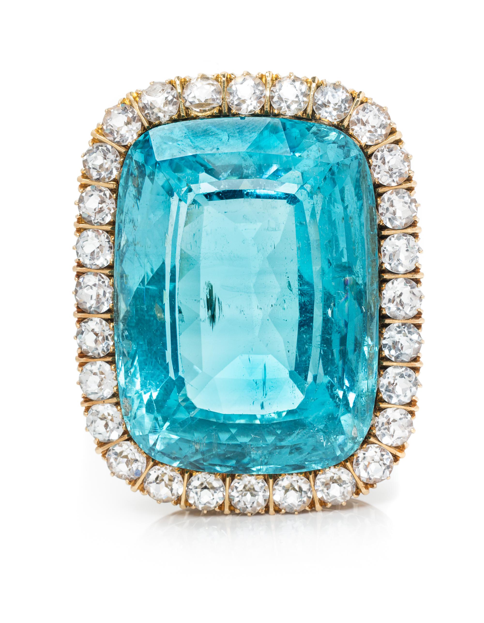 A 188.50 Carat Cushion Cut Aquamarine,