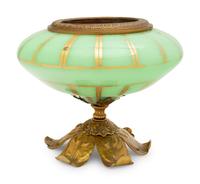 A French Gilt Metal and Opaline Glass Center Bowl