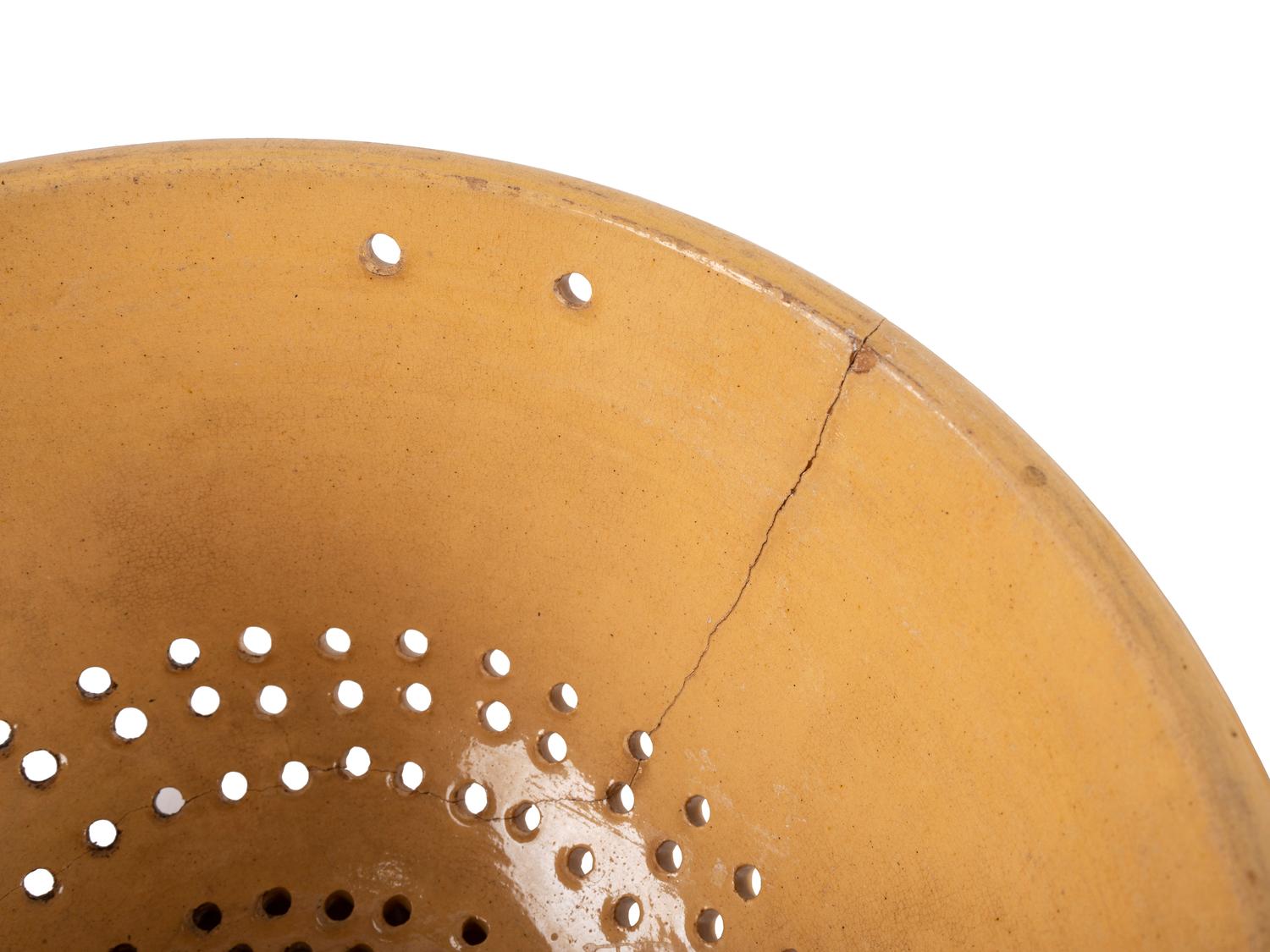 An East Liverpool, Ohio Yellowware Bowl and Yellowware Colander