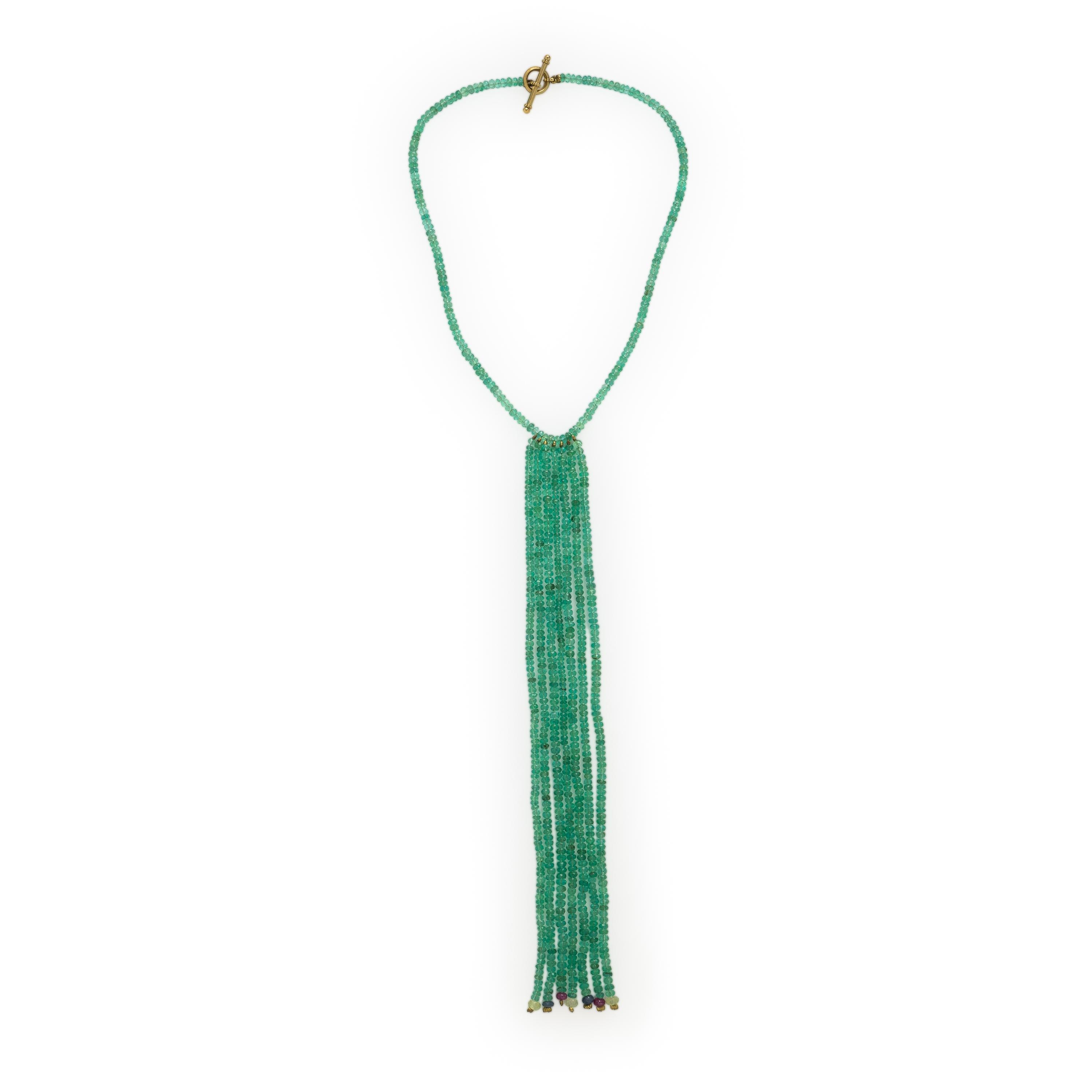 Emerald and Yellow Gold Necklace