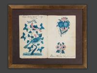 A Folk Art Painting of Birds and Flowers