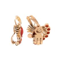 CONVERTIBLE ROSE GOLD AND CORAL EARCLIPS