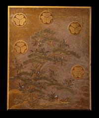 A Large Japanese Gold Lacquer Stationary Covered Box, Bunko